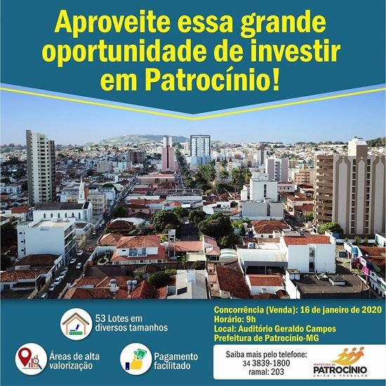 Prefeitura promove concorrência pública para venda de 53 lotes