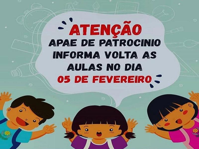 Aulas da APAE começam nesta quarta-feira