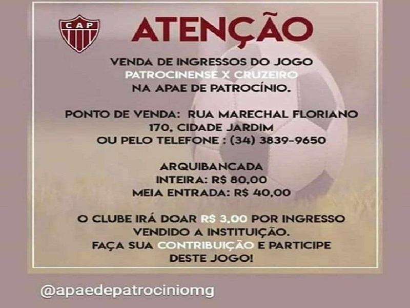 Parte da renda entre CAP x Cruzeiro será destinada...