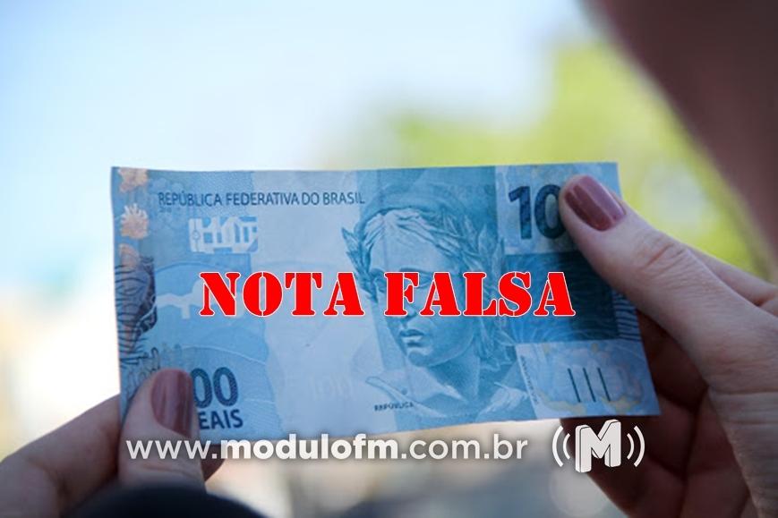 Comerciante recebe nota falsa de R$ 100