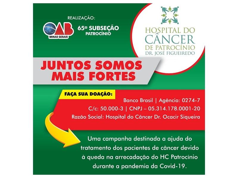 OAB Patrocínio lança campanha de apoio ao Hospital do...