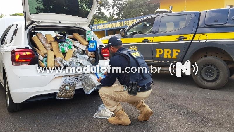Quase 100 quilos de maconha são apreendidos na BR-365
