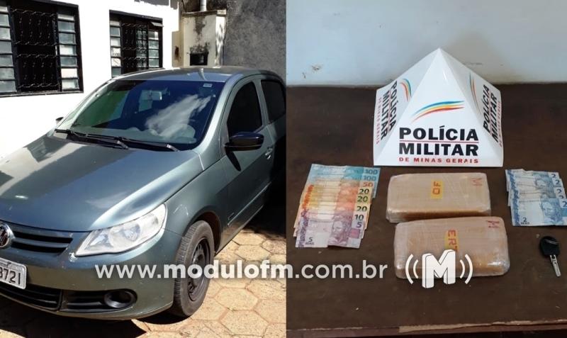 PM intercepta veículo em Patrocínio carregado de drogas em Uberaba