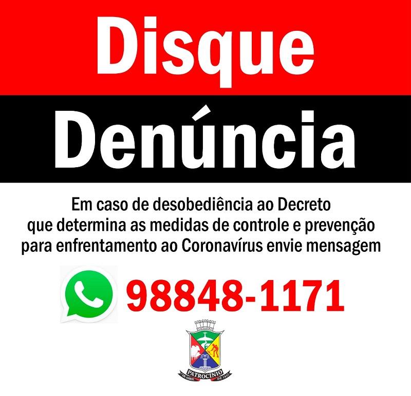 Prefeitura de Patrocínio disponibiliza telefone para denunciar aglomerações