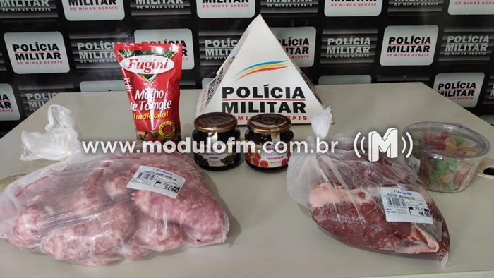 Polícia Militar prende autor de furto em Supermercado.