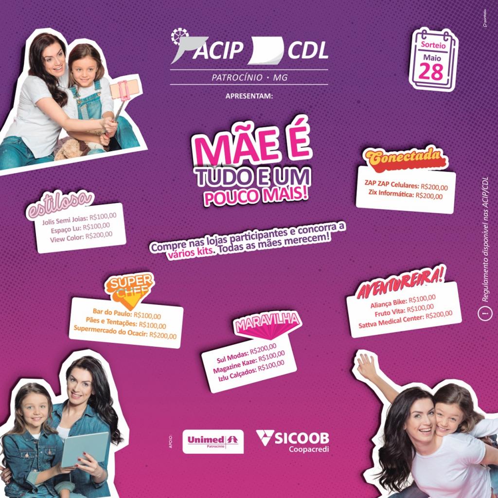 ACIP/CDL iniciam campanha de Dia das Mães, que sorteará R$ 4 mil em prêmios