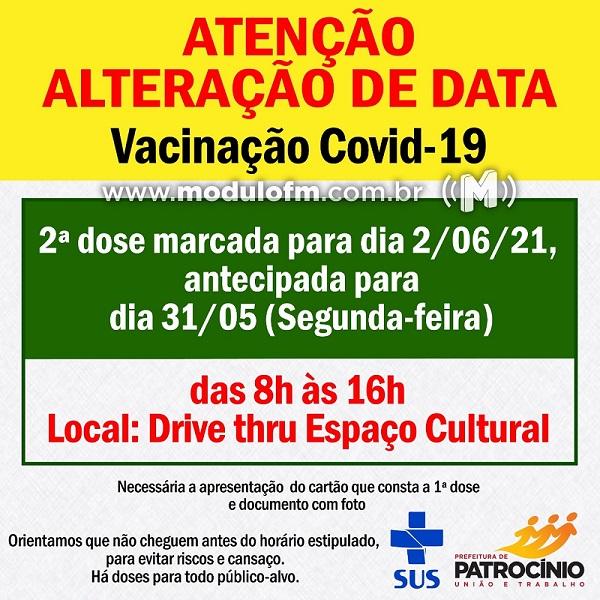Secretaria de Saúde informa antecipação na aplicação da segunda dose da vacina contra a Covid-19