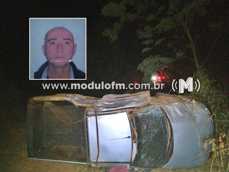 Caminhonete capota em acidente e deixa um morto e um ferido na MG-190 em Monte Carmelo