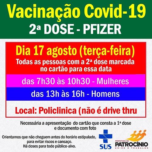 Segunda dose da vacina Pfizer é aplicada nesta terça-feira...