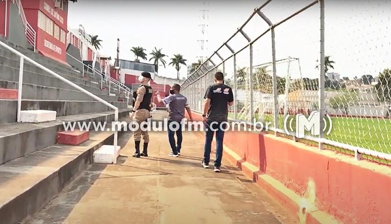 Estádio Júlio Aguiar foi vistoriado pela PM para jogos da SEP no Campeonato Mineiro