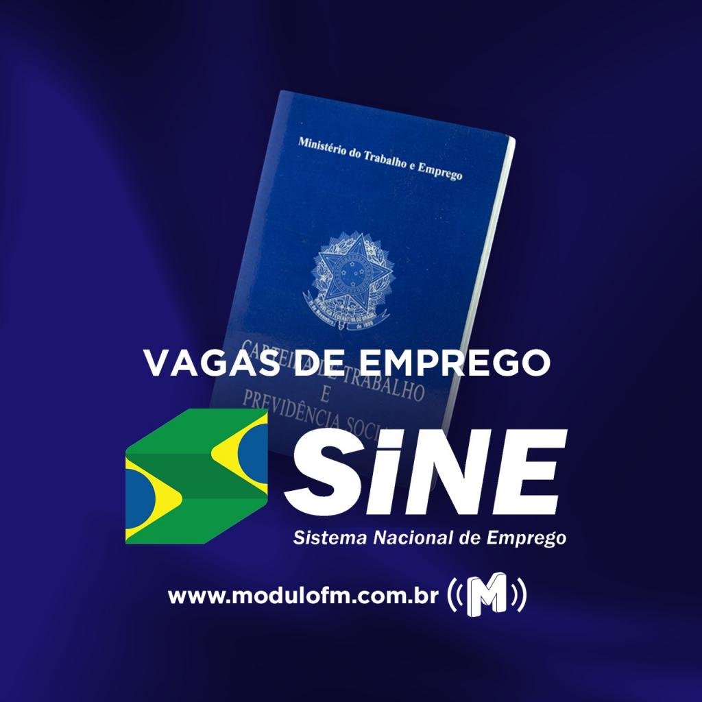 SINE divulga vagas de emprego para está quarta-feira(27/10)