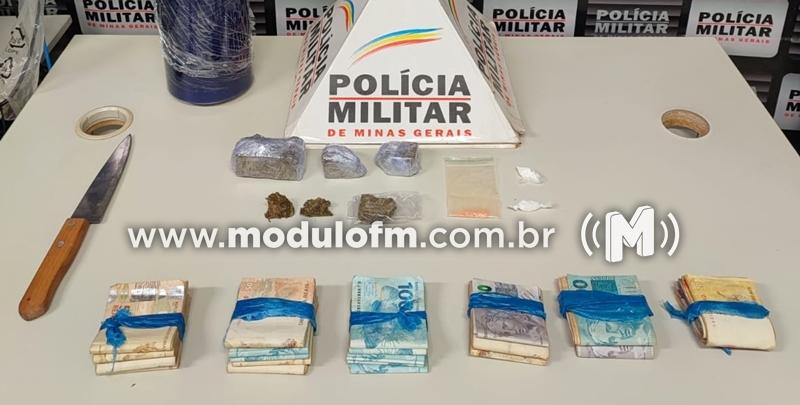 Dupla é presa com carro roubado, drogas e quase R$ 21 mil reais no bairro Nações