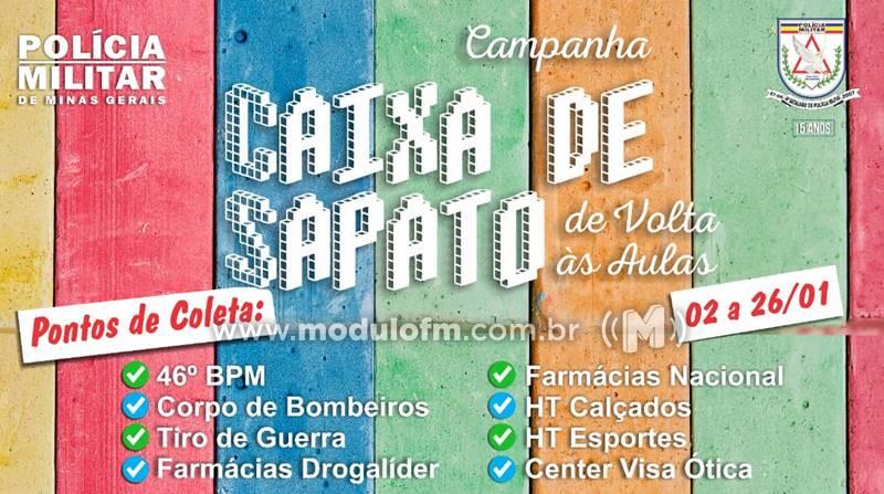 46º BPM iniciou neste domingo (2) campanha de arrecadação de materiais escolares