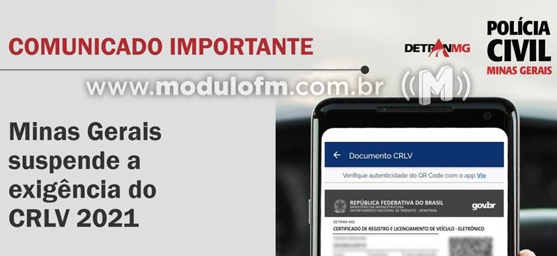 Exigência do CRLV 2021 é suspensa até junho de 2022 em Minas Gerais