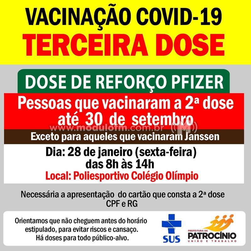 Pessoas que receberam a 2ª dose até dia 30 de setembro serão imunizadas com a dose de reforço