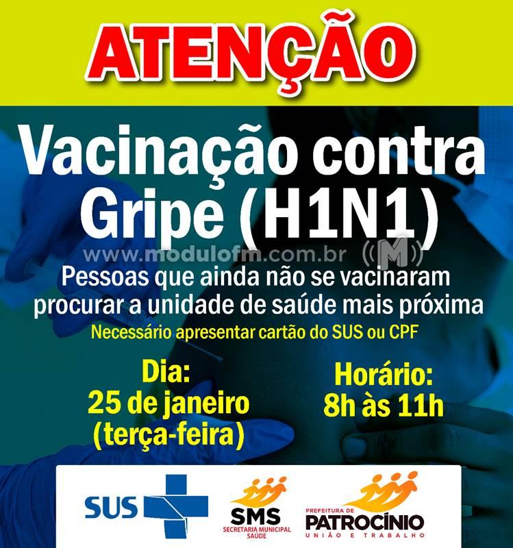 Secretaria de Saúde continuará imunizando a população contra H1N1 nesta terça e quarta-feira