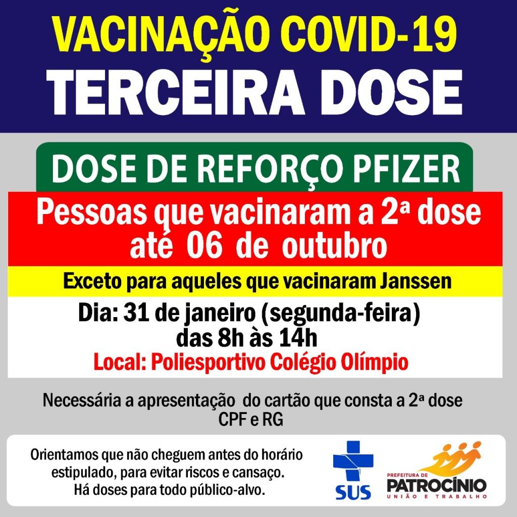 Vacinação de reforço contra covid-19 continua em Patrocínio nesta...