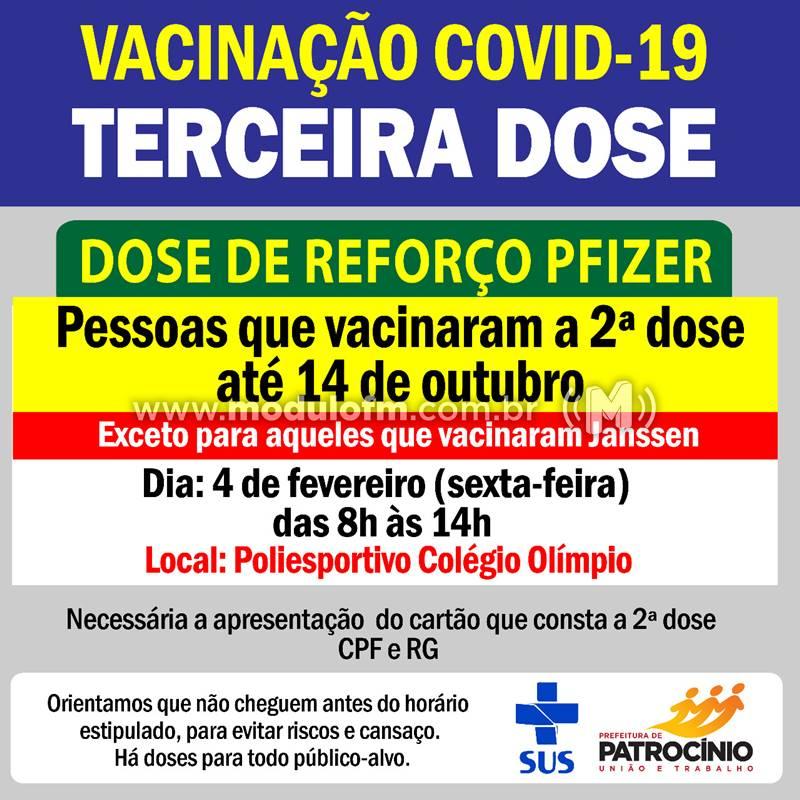 Pessoas que receberam a 2ª dose até dia 14 de outubro serão imunizadas com a dose de reforço