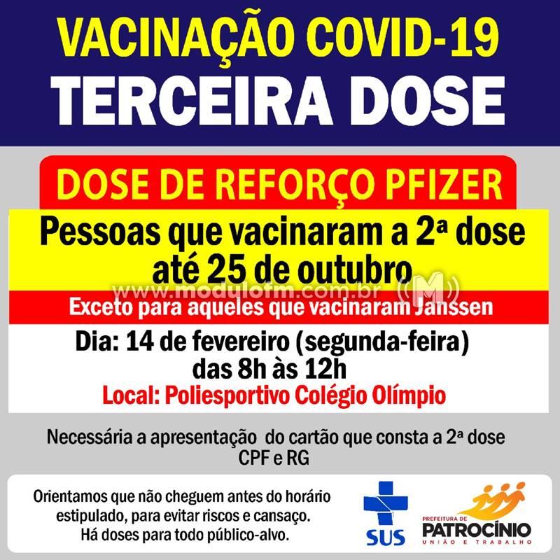 Pessoas que receberam a 2ª dose até dia 25 de outubro serão imunizadas com a dose de reforço