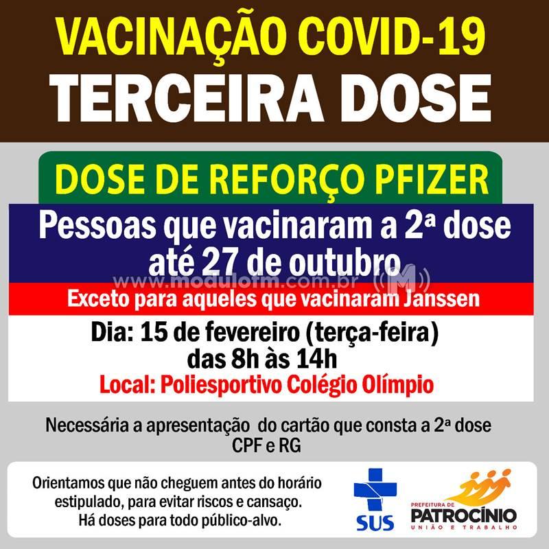 Pessoas que receberam a 2ª dose até dia 27 de outubro serão imunizadas com a dose de reforço