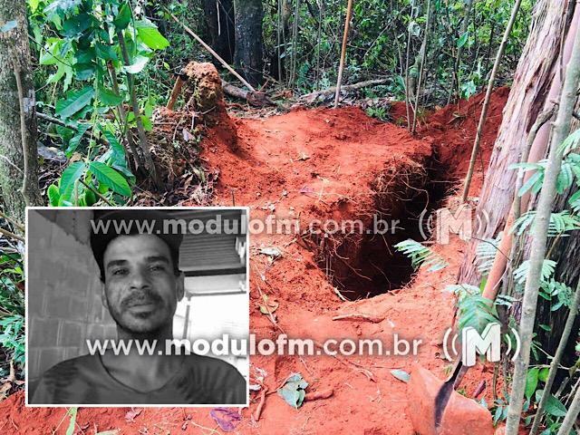 Homem é morto a tiros e enterrado em cova com mãos e pés amarrados