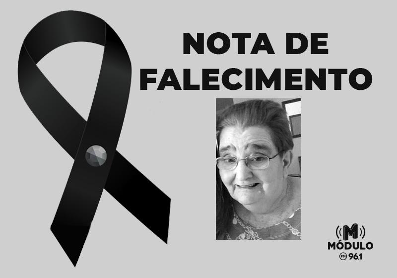 Nota de falecimento Sra. Nair Maria de Jesus aos 81 anos