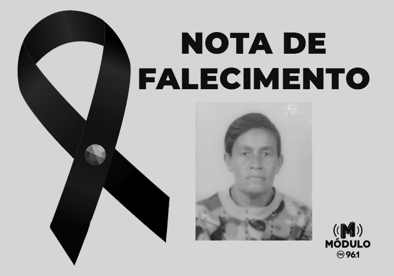 Nota de falecimento Sra. Laudevina Cândida Resende aos 72 anos