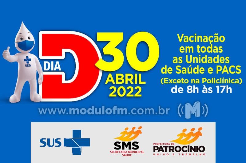 Sábado (30) haverá Dia D das Campanhas de Vacinação contra Sarampo e Gripe em Patrocínio