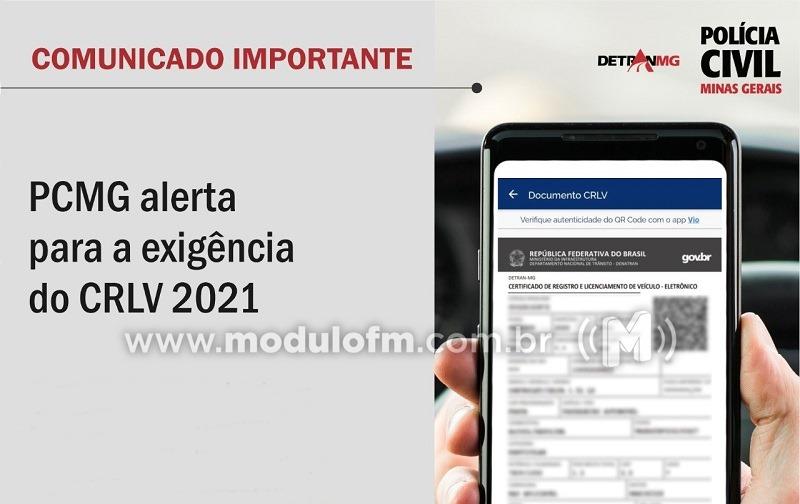 CRLV 2021 será obrigatório em Minas Gerais a partir desta quarta-feira (1º)