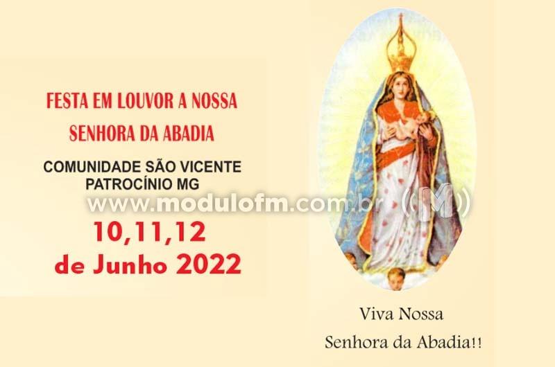 Festa em Louvor a Nossa Senhora da Abadia terá início nesta sexta-feira (10)