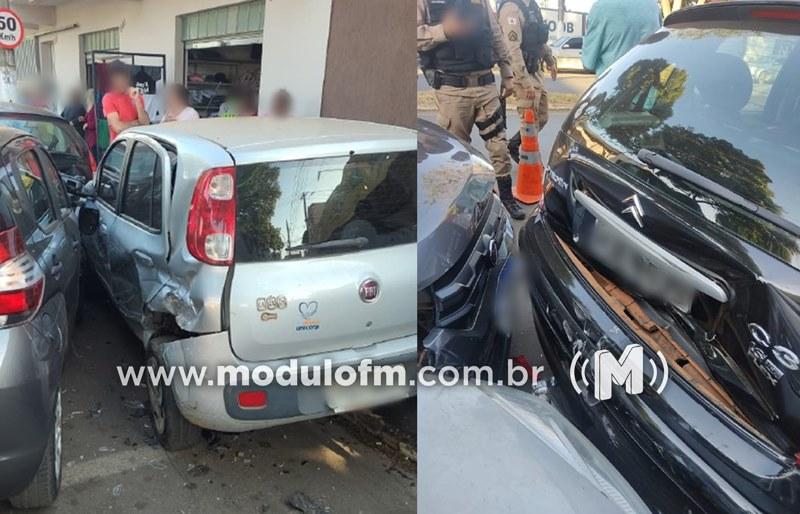Menor sai escondido com o carro de locadora, faz zigue-zague e provoca acidente em Patrocínio