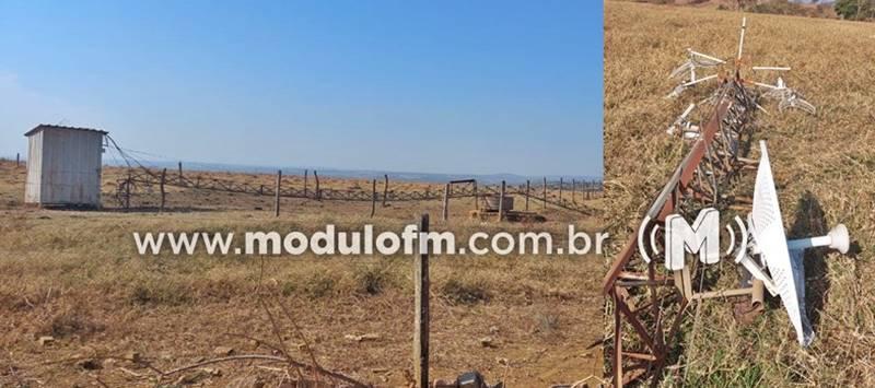 Vândalos destroem torre de provedor de internet na Comunidade de Santo Antônio do Quebranzol