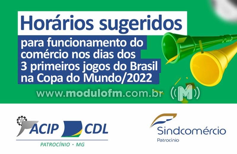 ACIP/CDL informaram sugestões de funcionamento do comércio de Patrocínio durante jogos da Seleção Brasileira