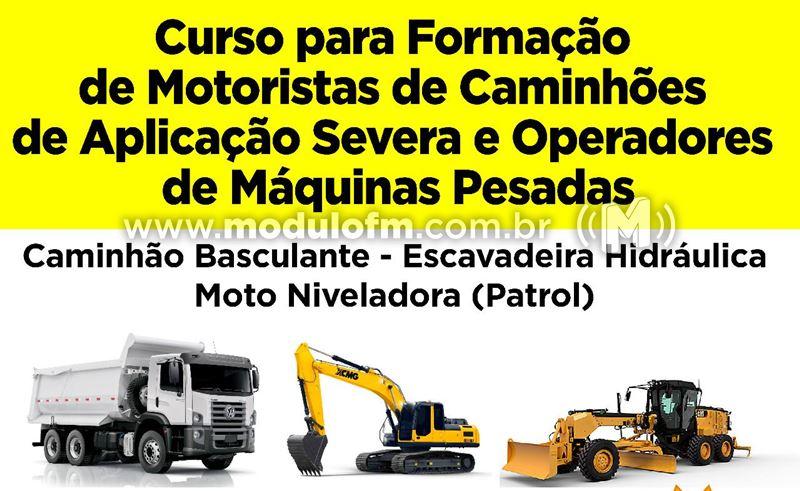 Curso de Formação de Motoristas e Operadores de Máquinas Pesadas está com matrículas abertas