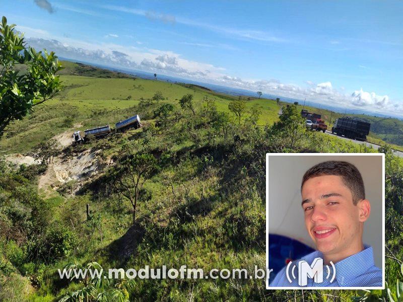Jovem patrocinense de 19 anos perde a vida em grave acidente na BR-146 em Serra do Salitre