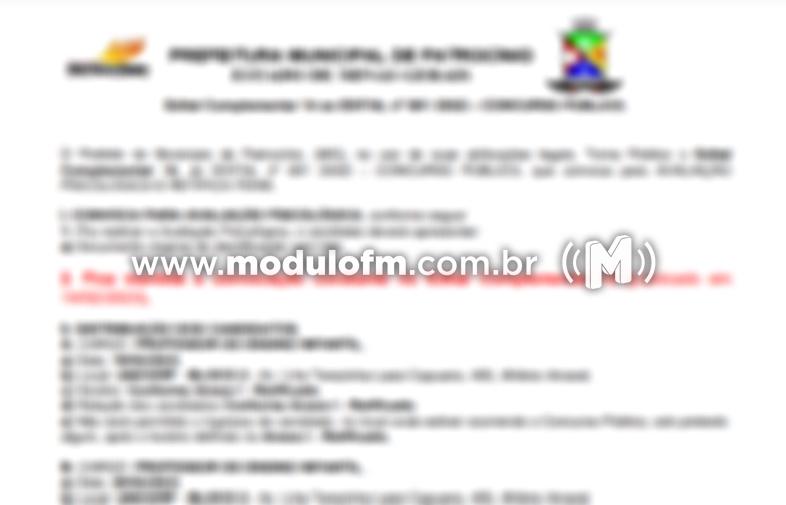 Publicada retificação nos convocados para a próxima etapa do Concurso da Prefeitura