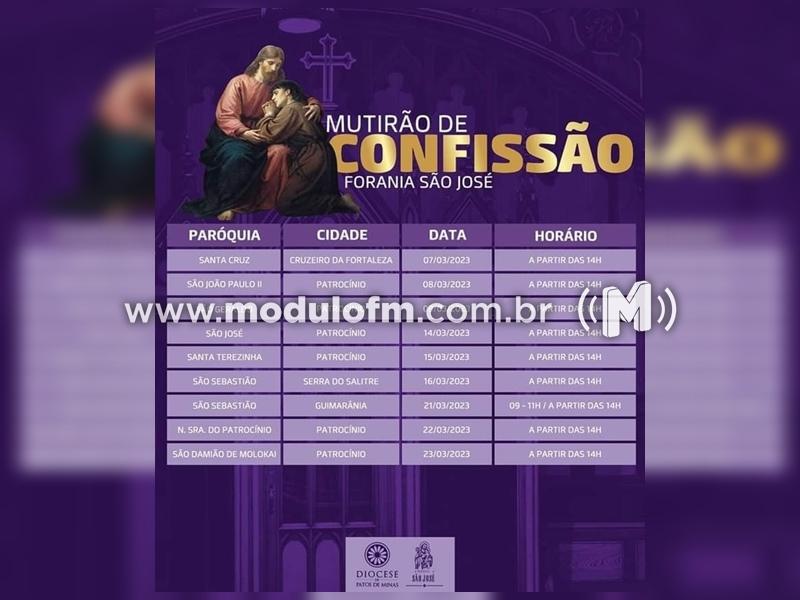 Mutirão de Confissões da Igreja Católica terá início nesta quarta-feira (08/03) em Patrocínio