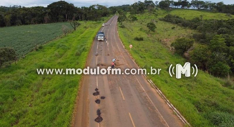 Operação tapa-buracos da MGC-462 entre Patrocínio e Perdizes começa na próxima semana