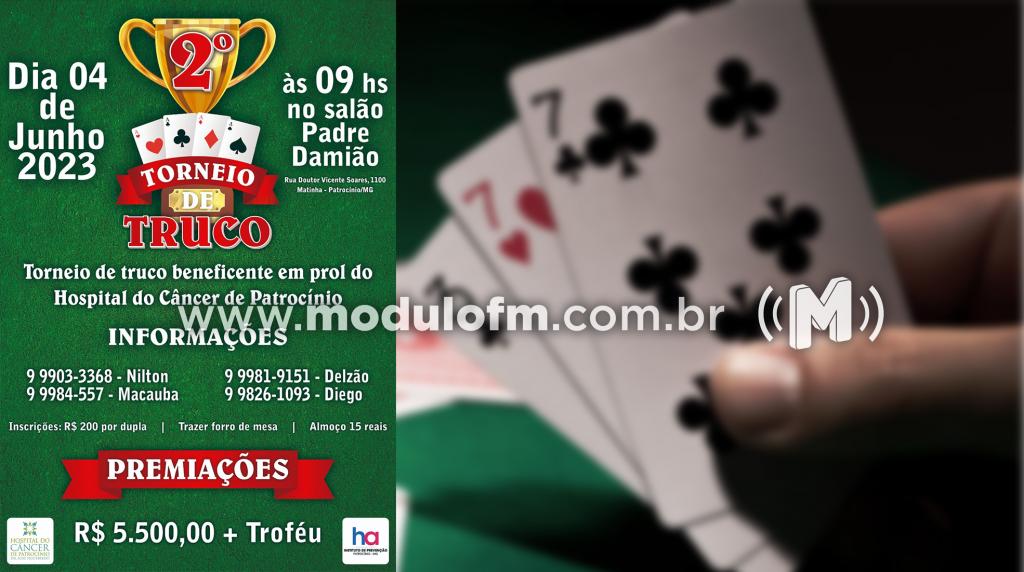 2º Torneio de truco em prol do Hospital do Câncer de Patrocínio acontece em junho