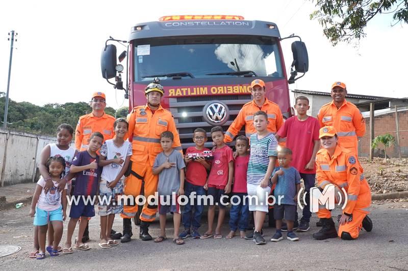 Menino de sete anos realiza sonho ao ganhar presente especial dos Bombeiros em Patrocínio