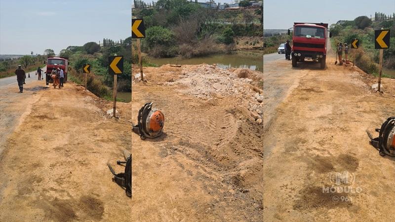 Empresa realiza intervenções em trecho às margens de represa...