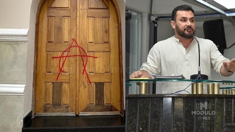 Presidente da Câmara repudia pichações realizadas na Igreja Matriz em Patrocínio