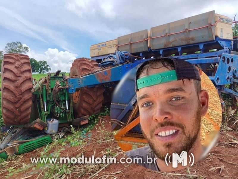 Jovem de 26 anos morre em capotamento de trator na zona rural de Iraí de Minas