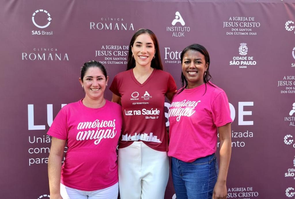 Instituto Alok é parceiro de ação que tem a participação da Mama-Móvel do HC Patrocínio que recebe Romana Novais