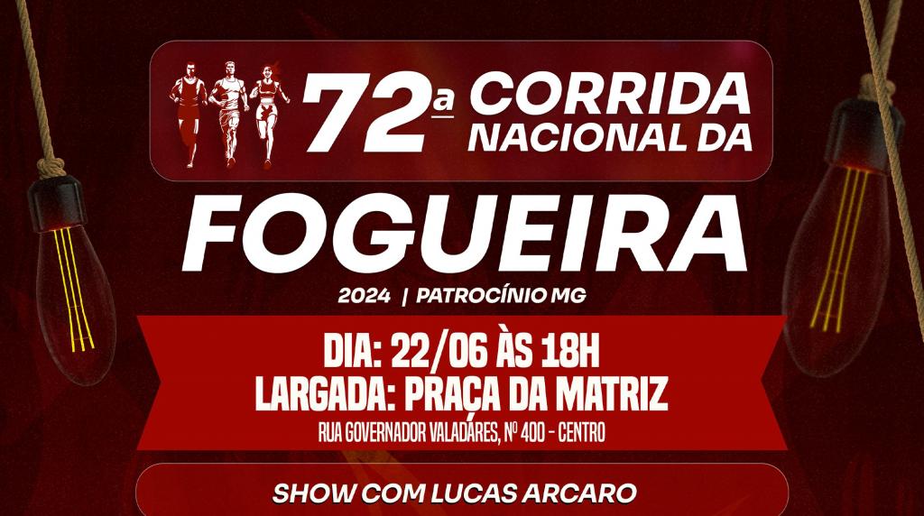 72ª Corrida Nacional da Fogueira acontece neste sábado (22) em Patrocínio; três quenianos participam da prova