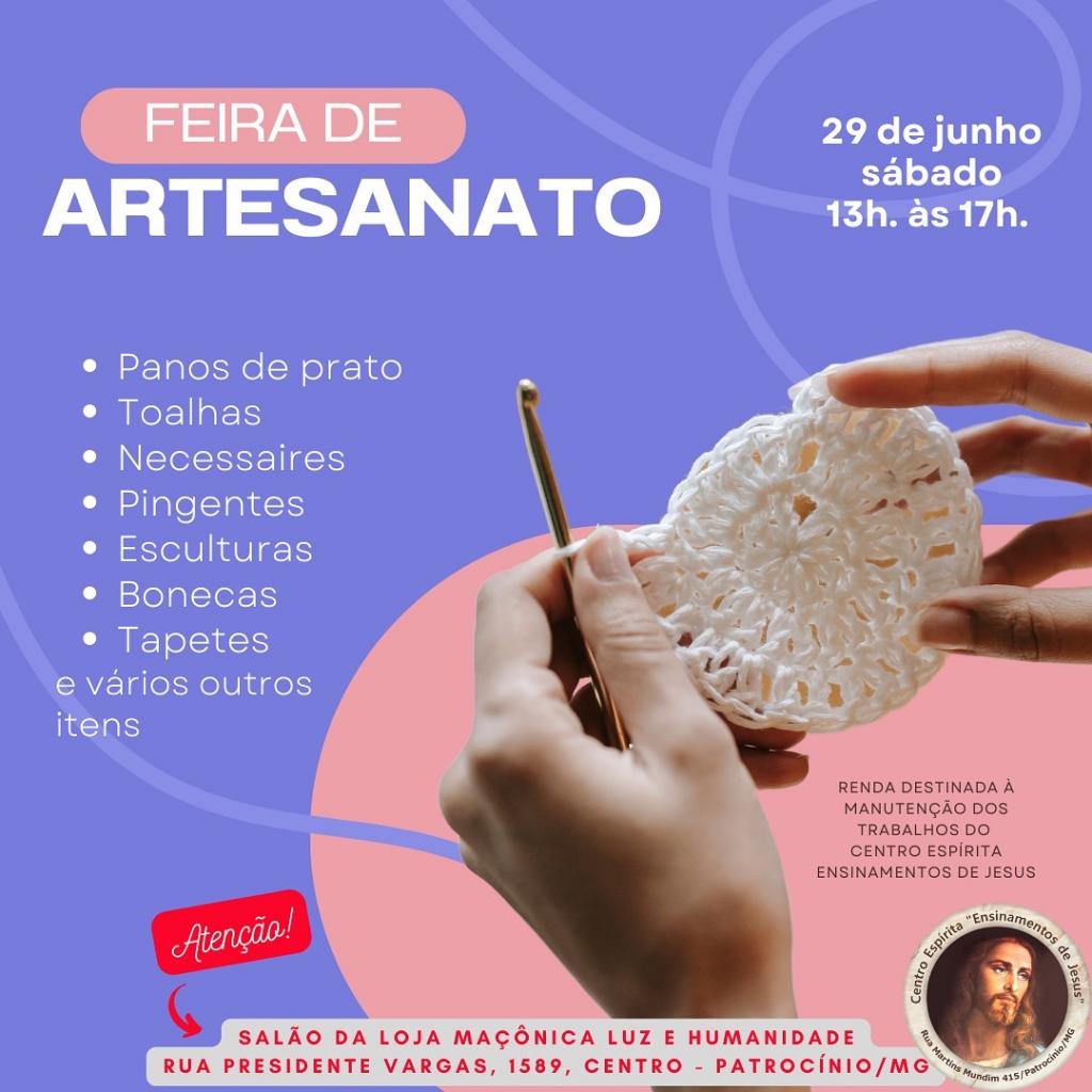 Feira de artesanato beneficente acontece neste sábado em Patrocínio