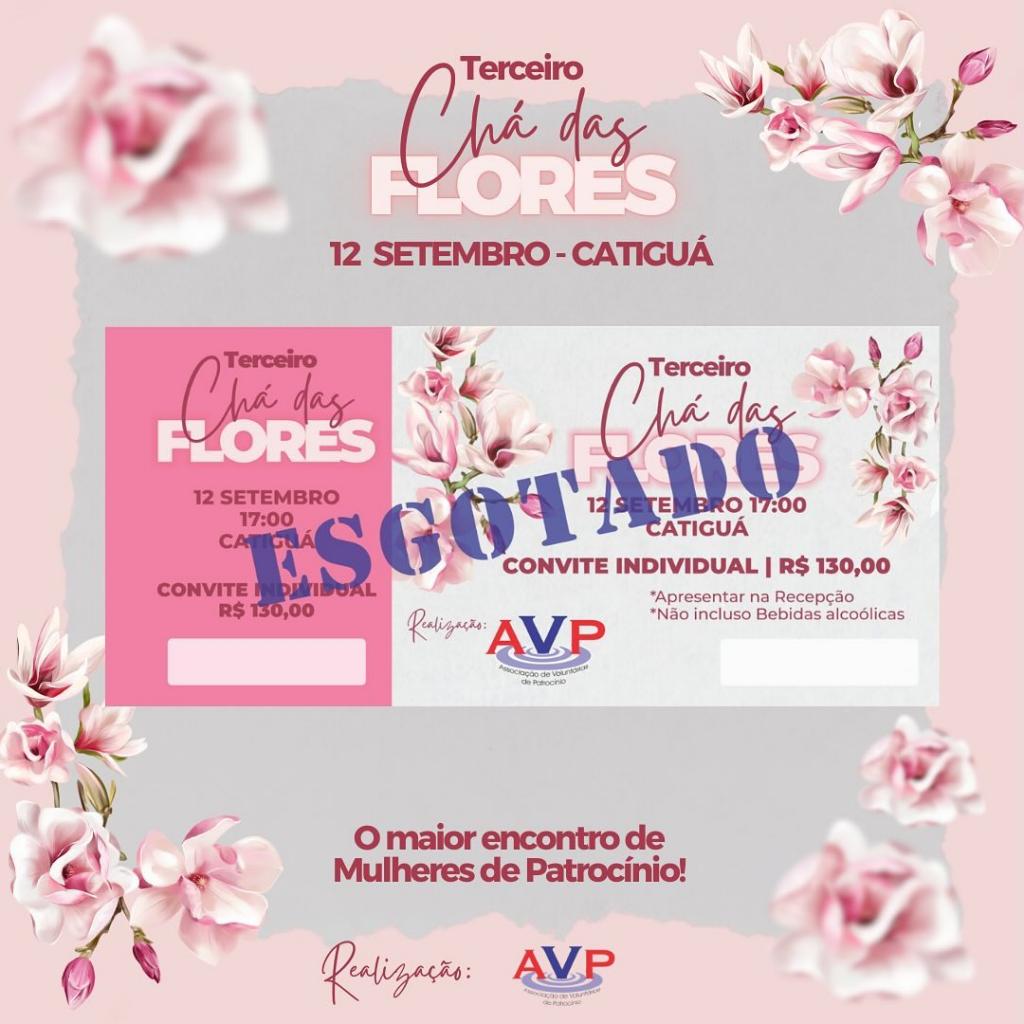 Chá das Flores da AVP acontece no dia 12 no Catiguá; ingressos estão esgotados