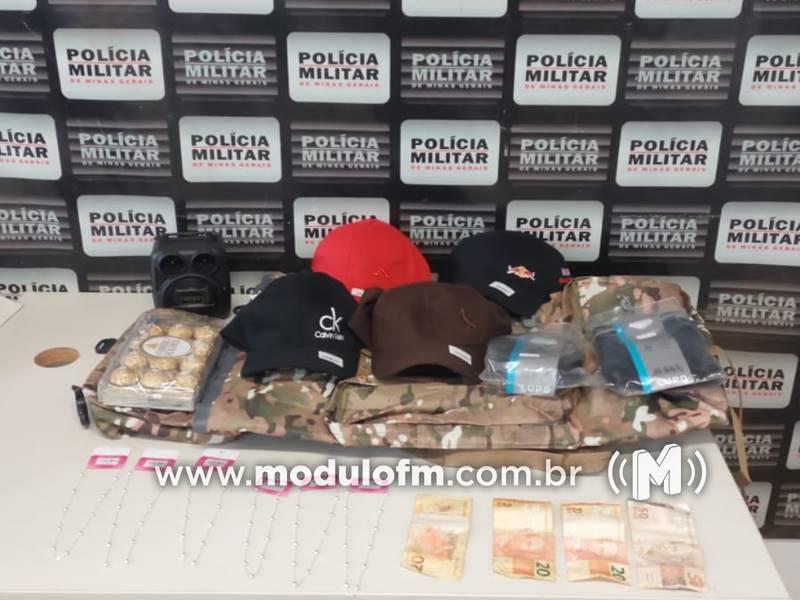 Câmeras de segurança ajudam PM a prender suspeito de furtos em comércios no centro de Patrocínio