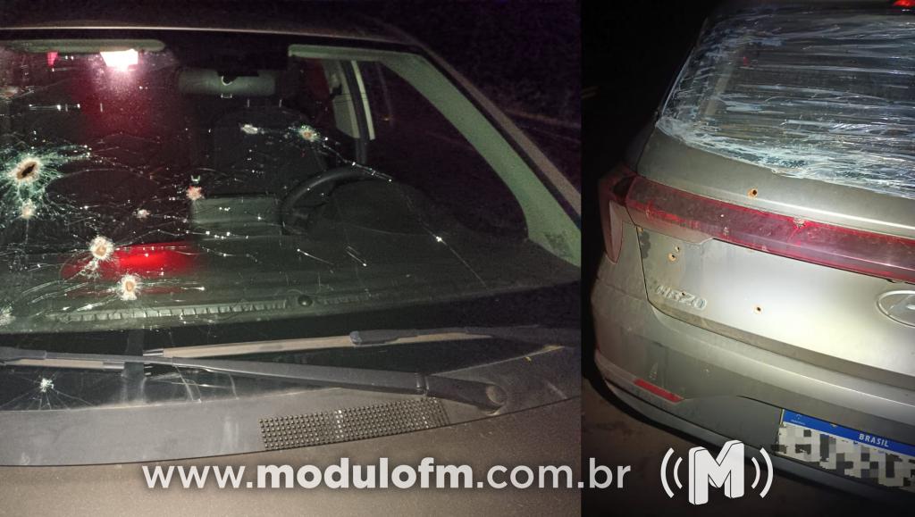 Mistério: Polícia aborda carro crivado de balas na BR 365; condutor estava com a CNH vencida