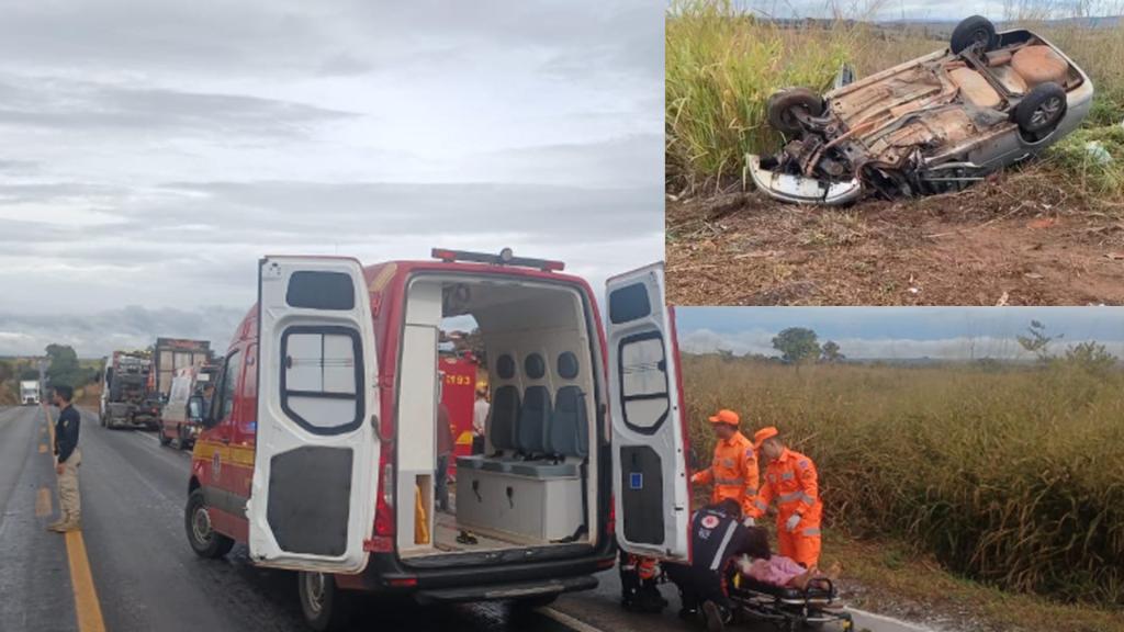 Acidente entre carro e carreta deixa um morto e três feridos na BR-365, próximo a Patos de Minas